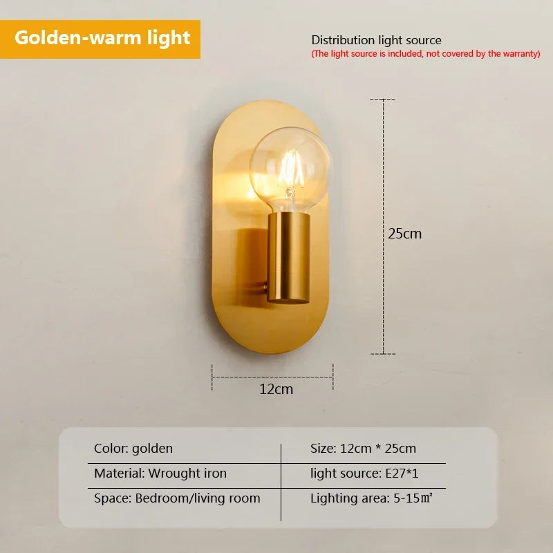 DecorBites™ Contemporary Gold LED Wall Lamp for Luxurious Home Lighting