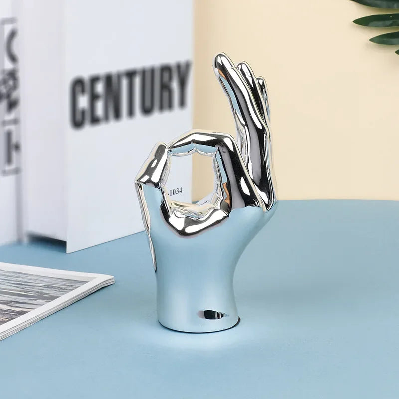 DecorBites™ Hand Love Gesture Figurine Sculpture Home Desktop Decor