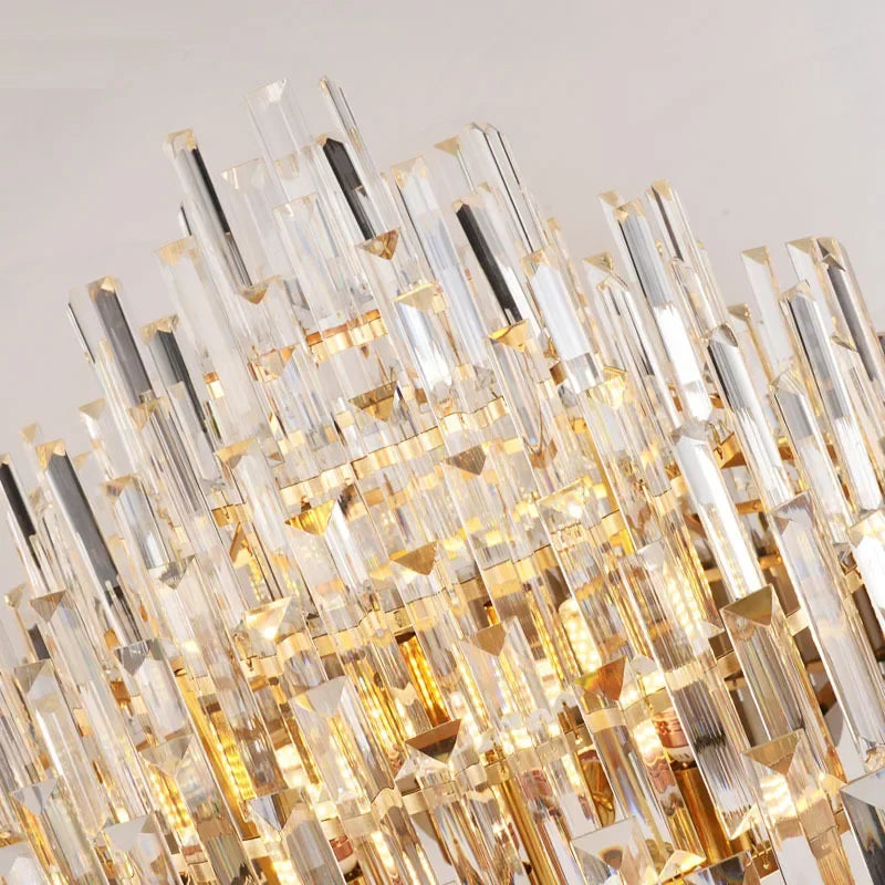 DecorBites™ Crystal Chandelier LED Pendant Light Fixture for Luxury Living Room Décor