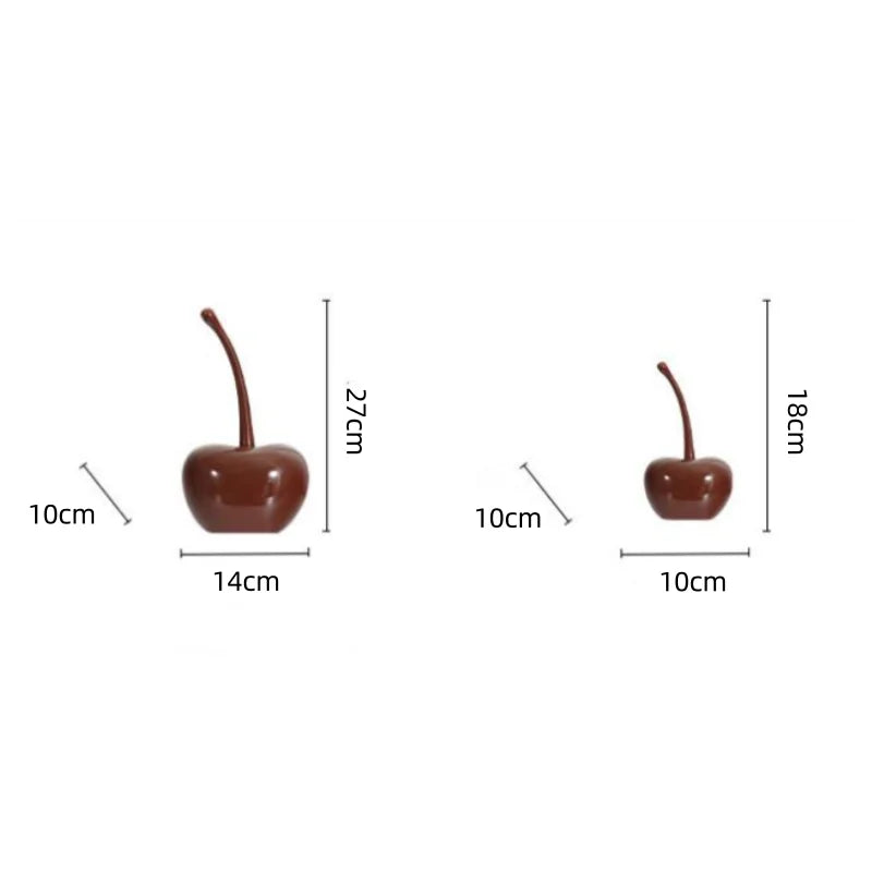 DecorBites™ Chic Red Cherries Resin Ornaments for Home Decor and Table Accessories