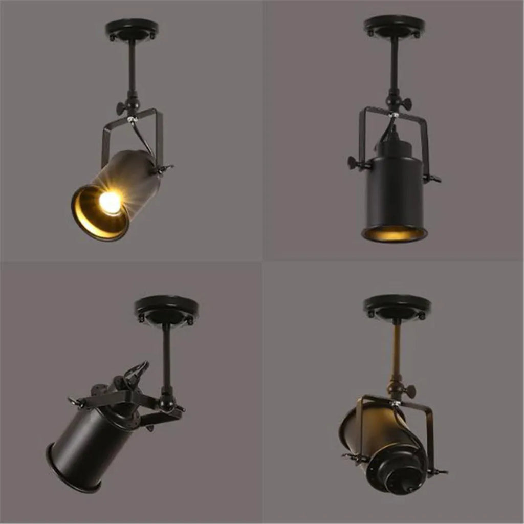 DecorBites™ Black Wrought Iron Spotlight Accent Lamp - Adjustable Flush Mount Lighting