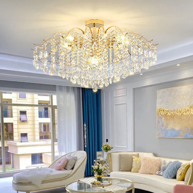 DecorBites™ Crystal Chandelier: Luxury French Retro Charm, Modern & Romantic Lighting