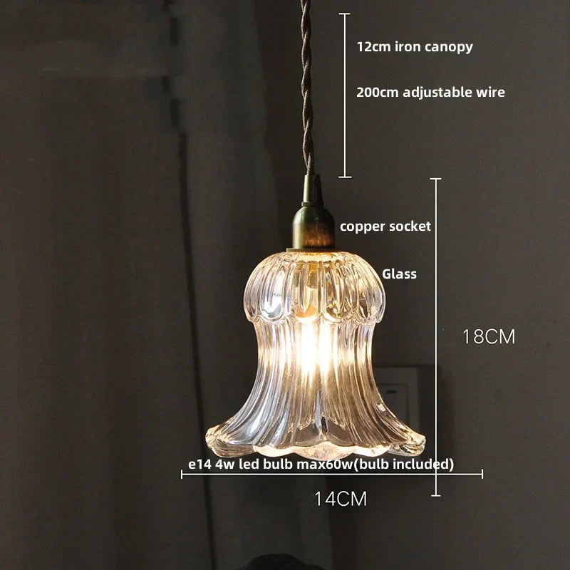 DecorBites™ Copper Glass LED Pendant Lamp: Modern Nordic Kitchen Dining Room Lighting