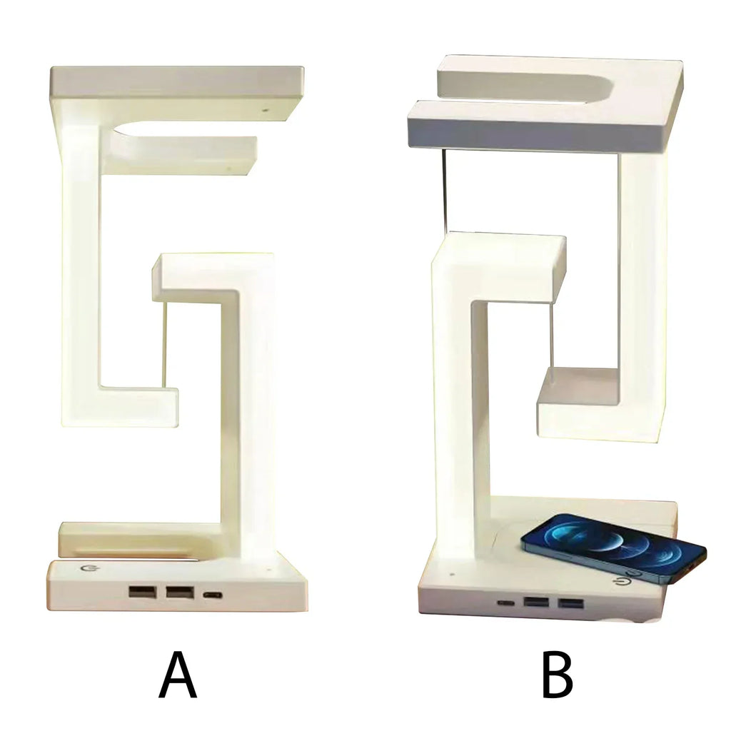 DecorBites™ Anti-gravity Night Light & Wireless Charger Desk Lamp, Dimmable LED Table Lamp