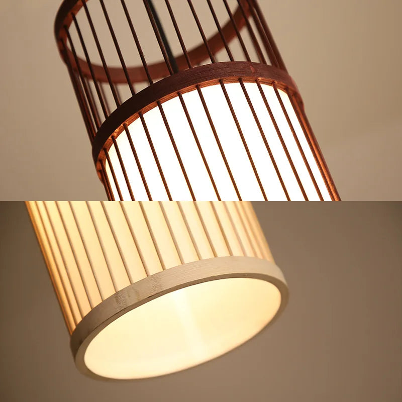 DecorBites™ Bamboo Wooden Pendant Lamp E27 - Small Bar Pendant Lights