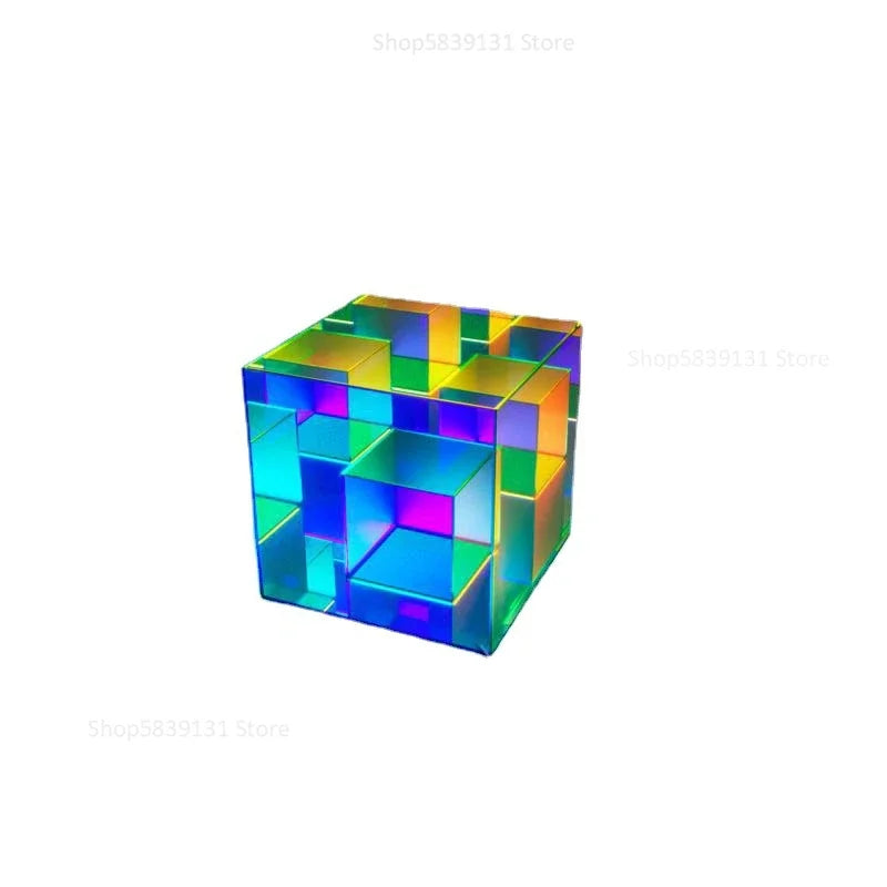 DecorBites™ LED Magic Cube Acrylic Table Lamp - Colorful Small Desk Light