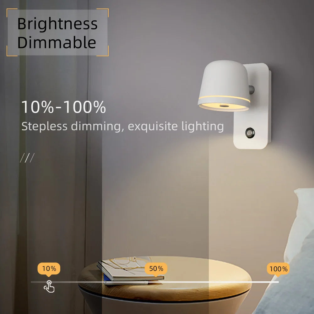 DecorBites™ Dimmable LED Wall Sconce with Adjustable Brightness and 3-CCT Rotation