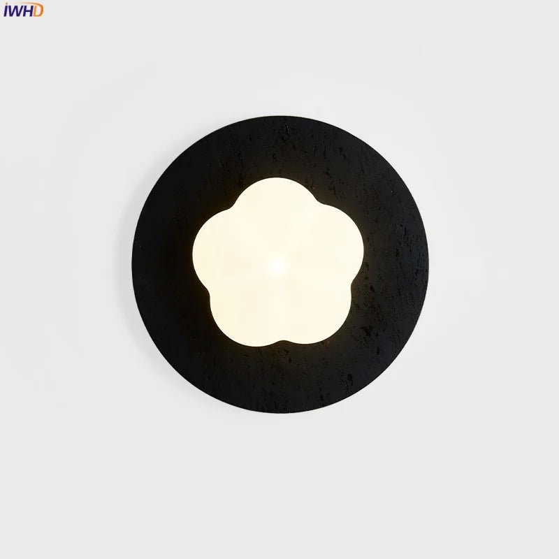 DecorBites™ Black Travertine LED Wall Lights Modern Home Decoration Bedside Lamps