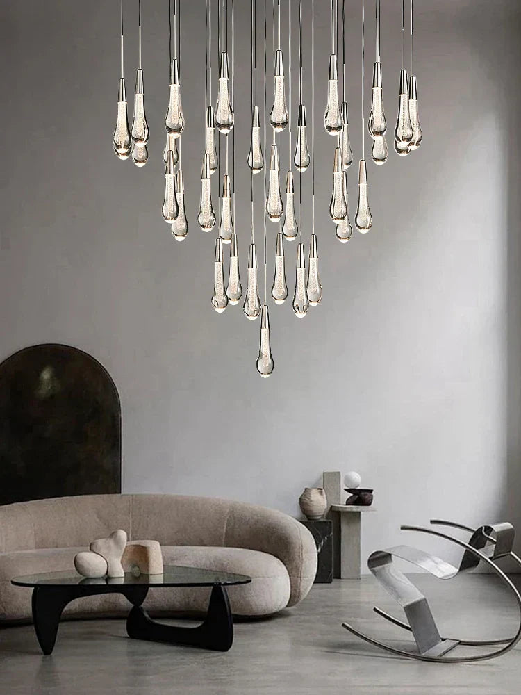 DecorBites™ Crystal Ceiling Pendant Lights for Dining Room, Luxury Designer Foyer Decor Lighting