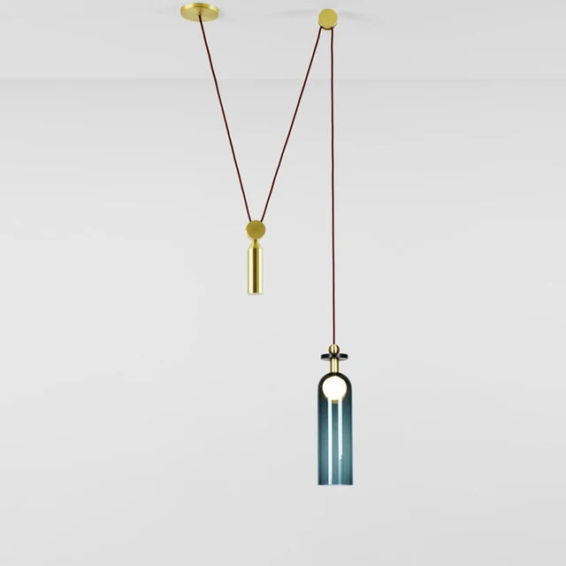 DecorBites™ Glass Chandelier: Adjustable Shape, LED Decorative Lamps for Restaurant, Bedroom, Bar.