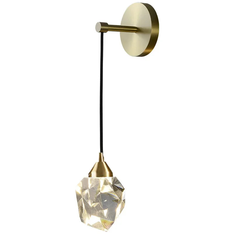 DecorBites™ Crystal Wall Sconce Light - Modern Golden Nordic LED Fixture for Living Room