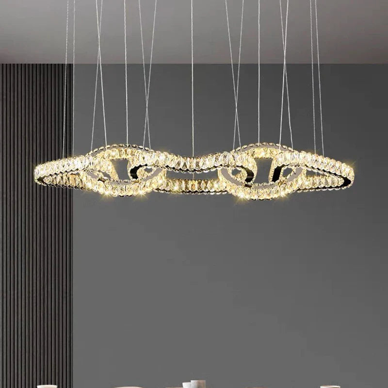 DecorBites™ Crystal Chandelier Pendant Light for Living Room Dining Room Ceiling Light