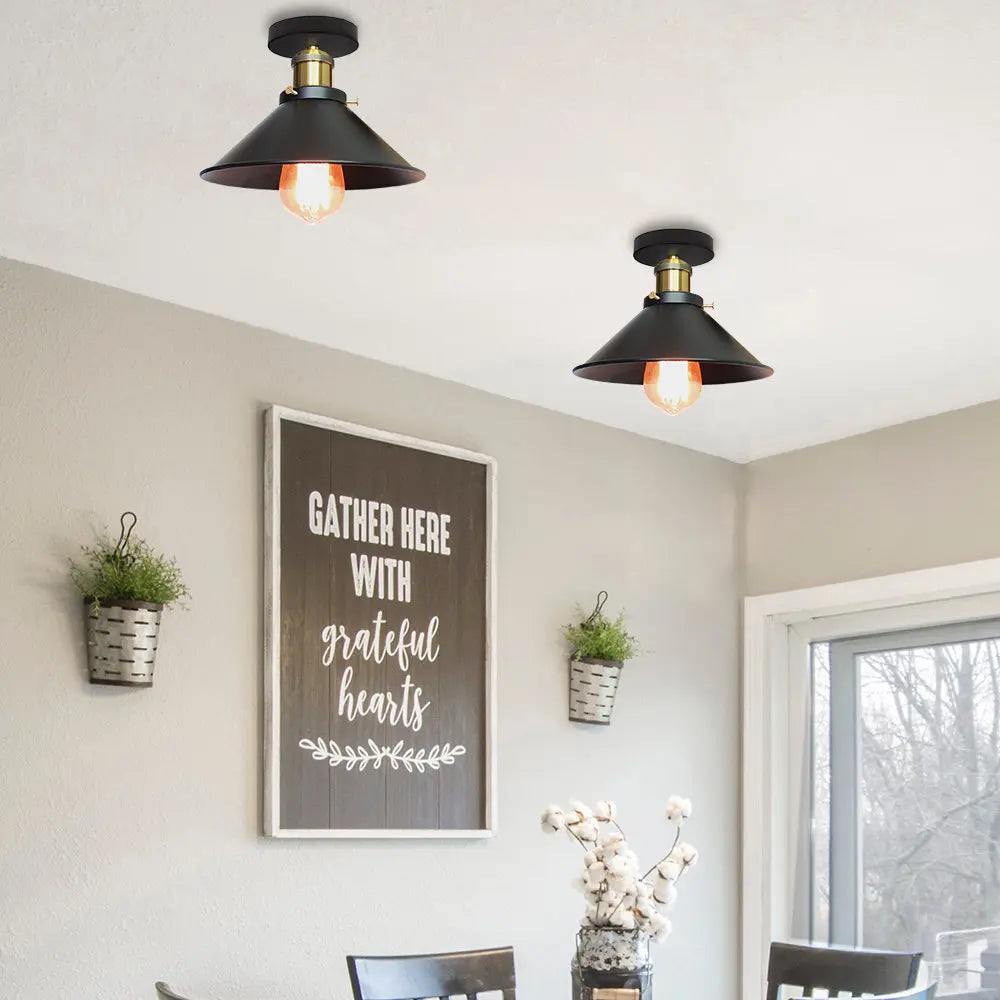 DecorBites™ Industrial Flush Mount Light for Home Decor in Bedroom, Kitchen, Living Room