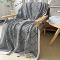 DecorBites™ Knitted Diagonal Stripe Sofa Blanket for Warm Autumn Winter Home Decor