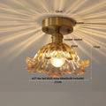 DecorBites™ Green Flower Glass Copper Ceiling Light - Nordic Modern LED, Living Room Bedroom Hallway Fixtures