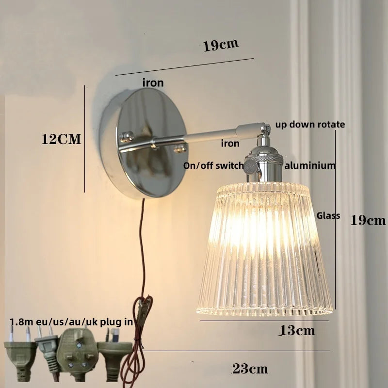 DecorBites™ Clear Glass LED Wall Lamp, Up Down Rotate, Dining Aisle Bar Light