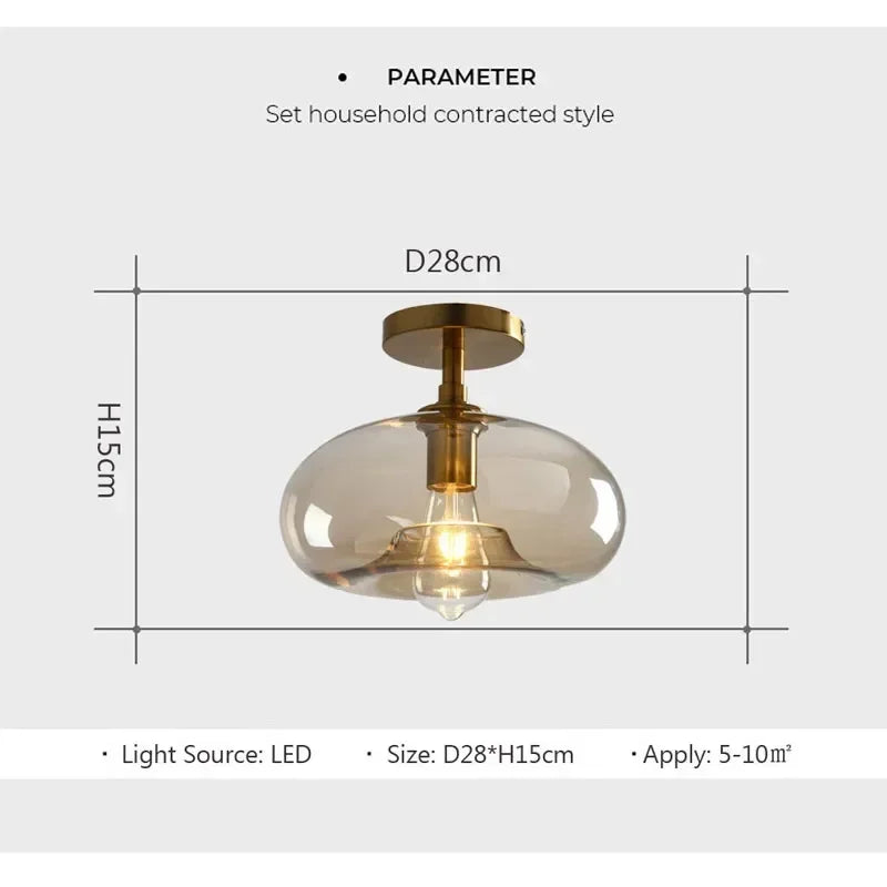 DecorBites™ LED Glass Ceiling Light Chandeliers for Modern Living Room, Bedroom, Dining Room, and Corridor