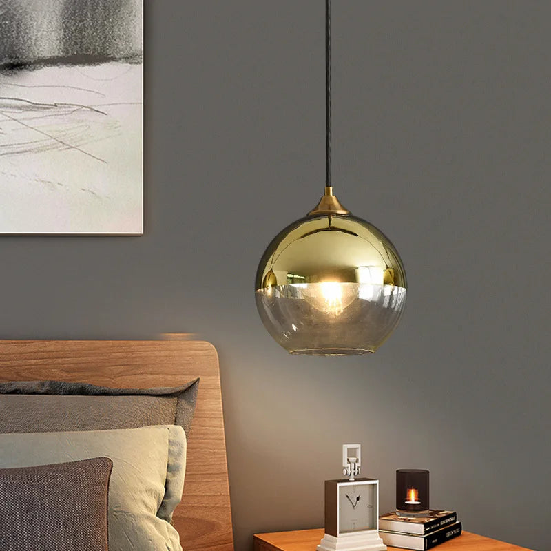 DecorBites™ Industrial Glass Pendant Light for Dining Table, Kitchen, Bar, Office - E27