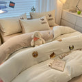 DecorBites™ Cartoon Embroidered Cotton Bedding Set for King/Queen Beds