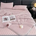 DecorBites™ Cool Summer Blanket Set with Latex Bed Mat - Lightweight Breathable Comforter Bedding