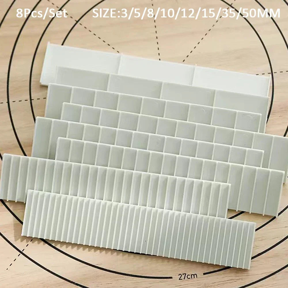 DecorBites™ Biscuit Cake Rolling Mold with Graduated Scale Ruler for Pastry Decor, 8Pcs