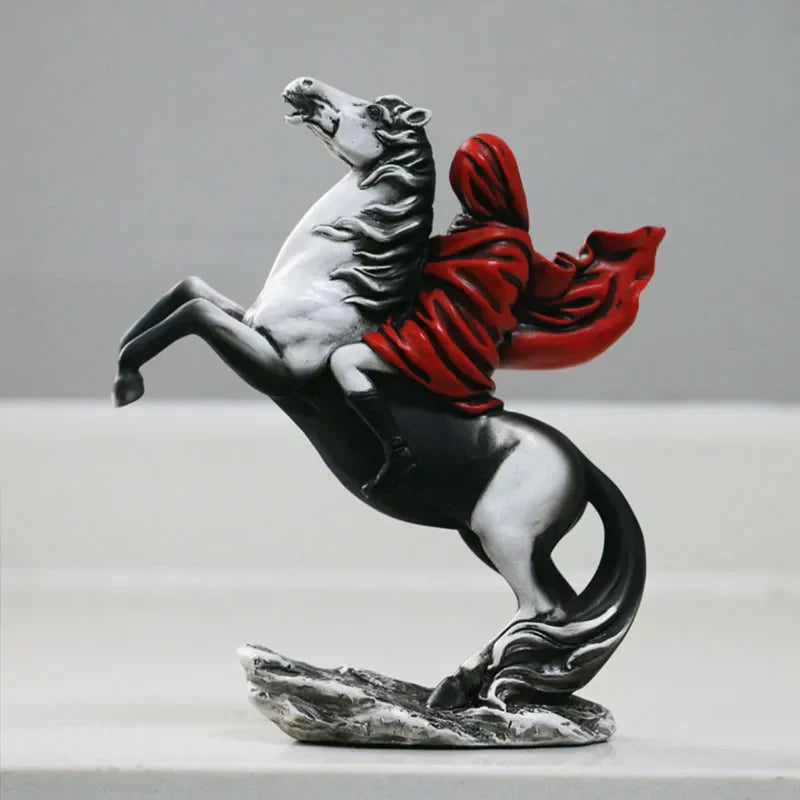 DecorBites™ Banksy Red Knight Statue: Modern Street Art Decor for Home & Office