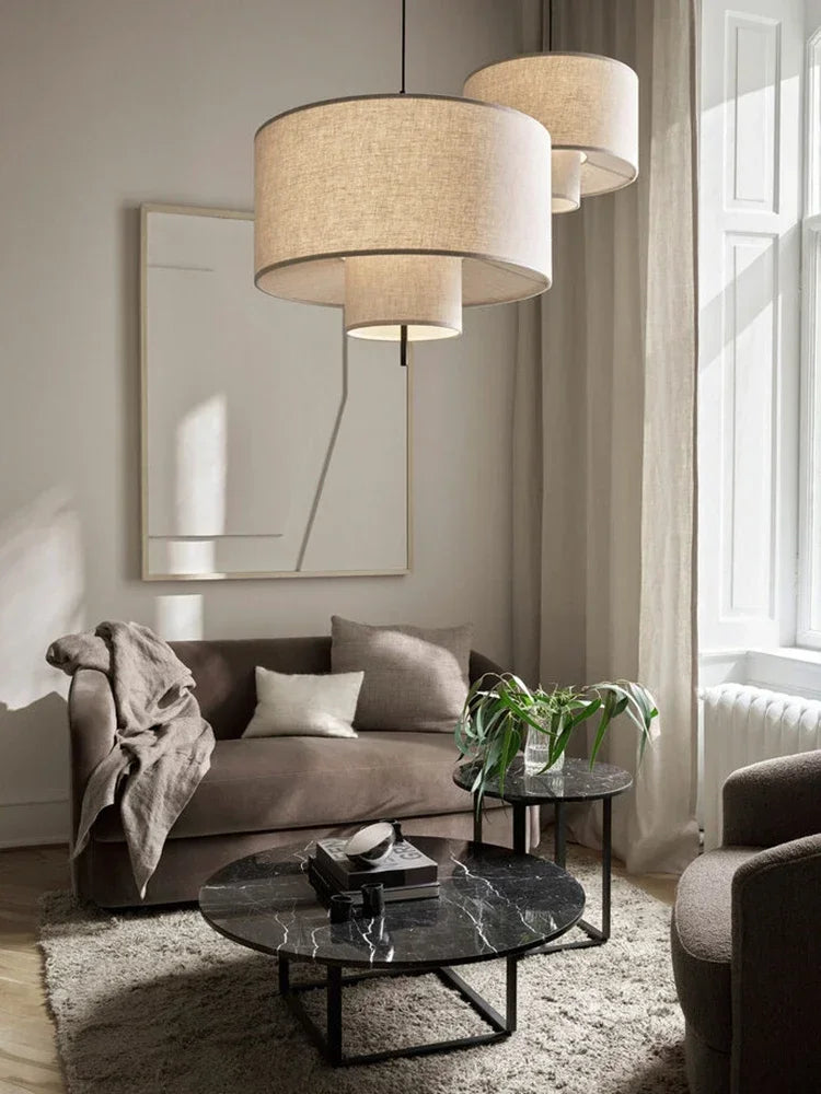 DecorBites™ Bohemian Wabi Sabi Fabric Pendant Lamps for Home, Office, and Hospitality