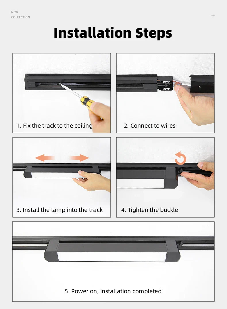 DecorBites™ LED Track Light Set: Rail Track Lamp, Floodlight, Chandelier for Home Decor.