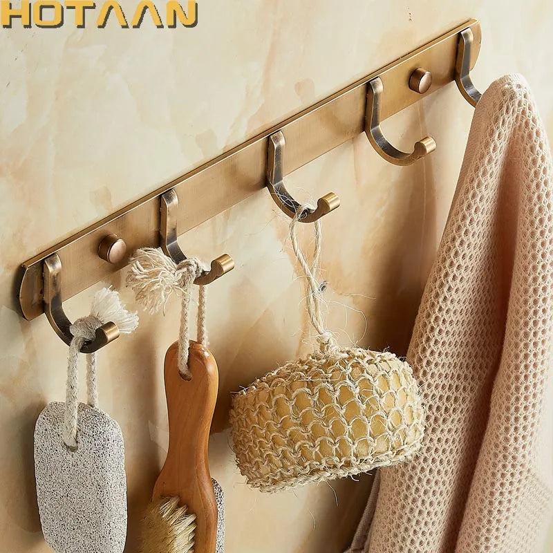 DecorBites™ Antique Black Robe Hook, Brass Finish Bathroom Hardware, Wall Hook, Clothes Hook.