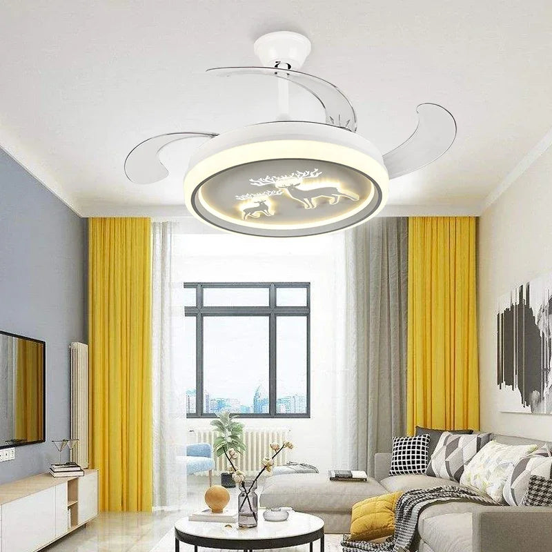 DecorBites™ Bird Nest Ceiling Fan with LED Light Remote Control