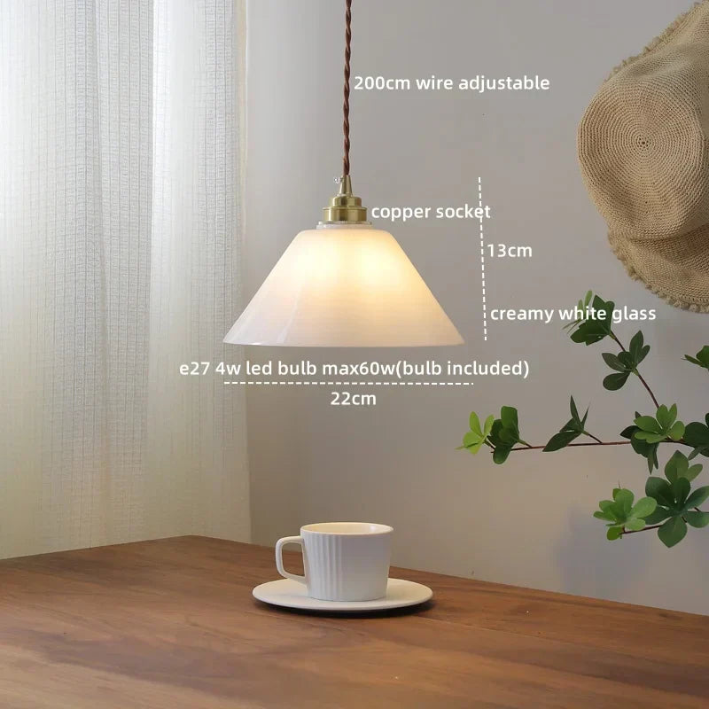 DecorBites™ Glass Copper Pendant Light Modern LED Hanging Light for Home Decor