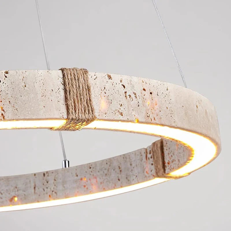 DecorBites™ LED Stone Ring Chandelier - Trendy Design for Living & Dining Room