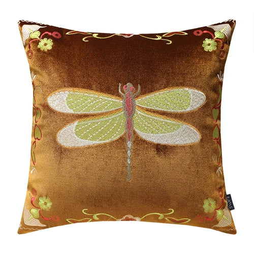 DecorBites™ Bee Embroidery Cushion Cover - Exquisite Animal Design for Sofa Decor
