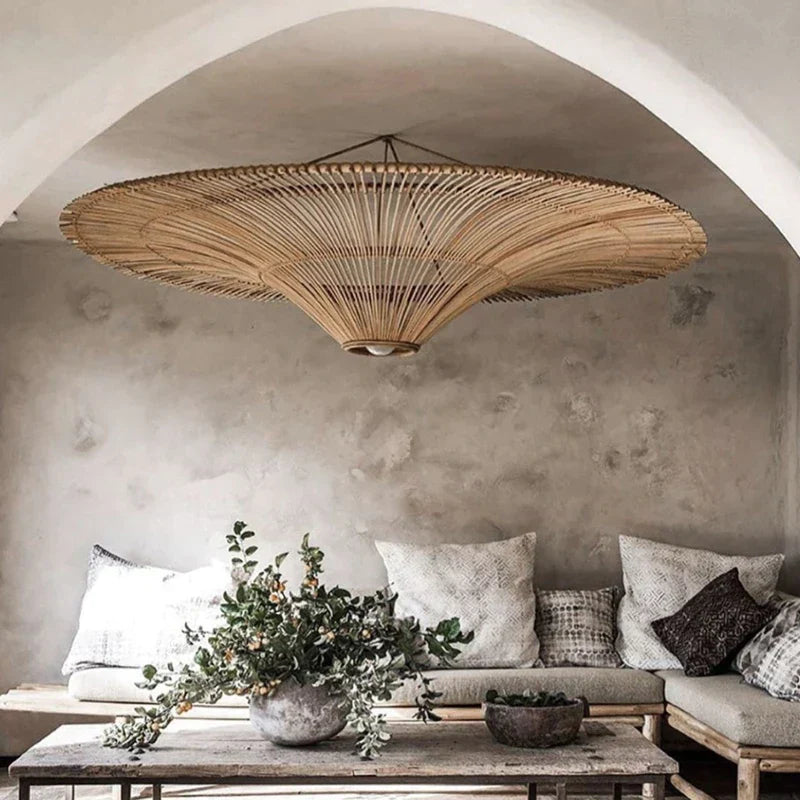 DecorBites™ Handmade Rattan Wicker Chandelier for Home and Shop Decor