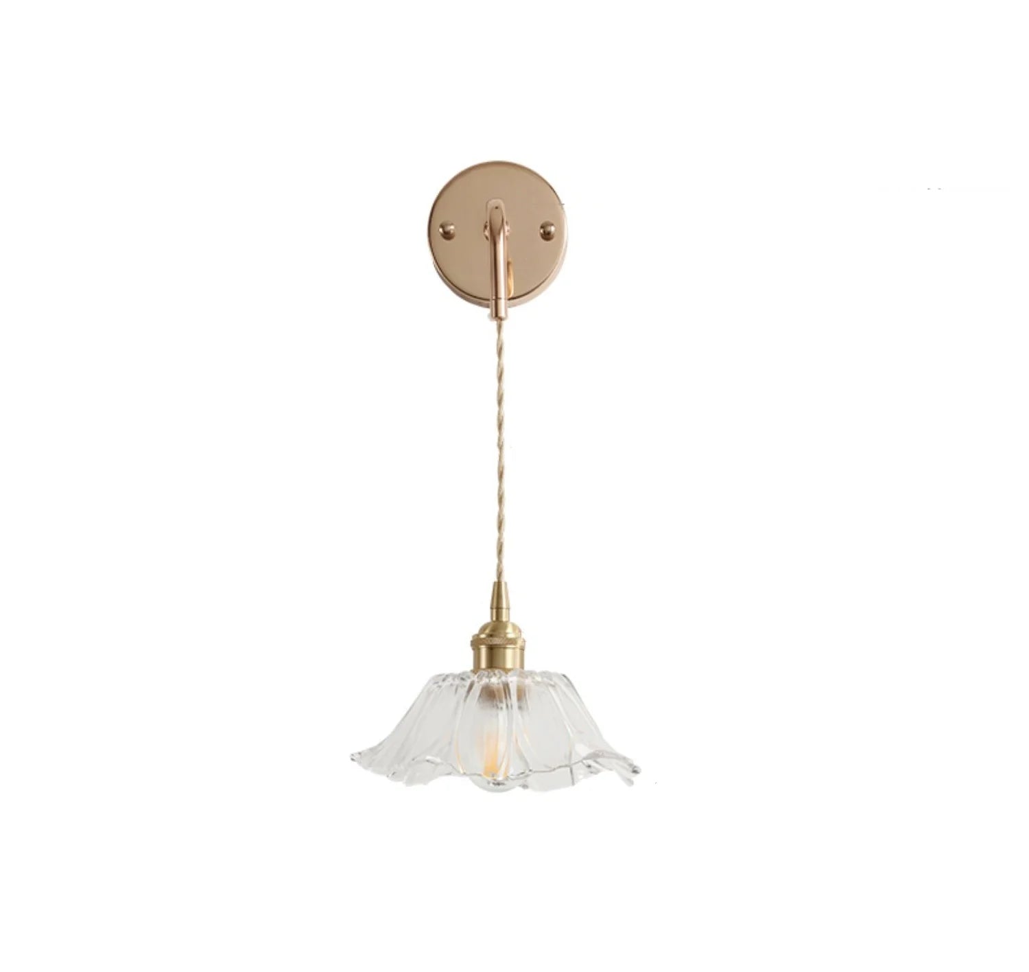 DecorBites™ Clear Glass LED Wall Light | Modern Adjustable Nordic Copper Lamp Fixtures