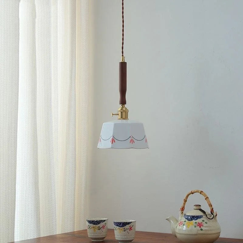 DecorBites™ Ceramic LED Pendant Light with Adjustable Wire, Modern Nordic Design