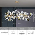 DecorBites™ Ginkgo Leaf Crystal Chandelier: Nordic Design Tree Branch Hanging Light