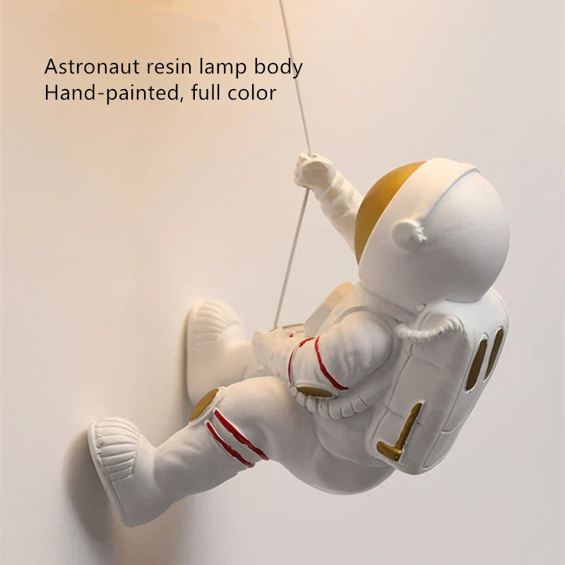DecorBites™ Astronaut Moon Wall Lamp: Modern Minimalist Kids Bedroom Background Light