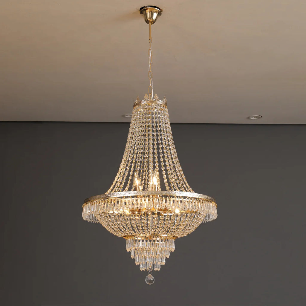DecorBites™ Crystal Chandelier: Elegant LED Pendant for Luxury Living Spaces