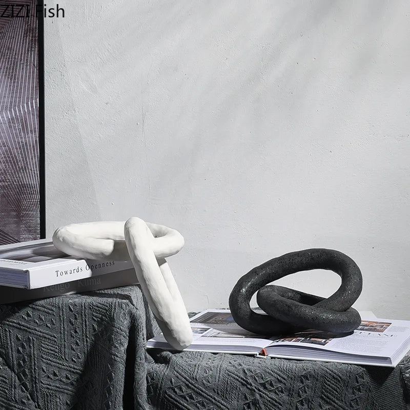 DecorBites™ Abstract Ceramic Knot Sculpture for Room Aesthetic Decor