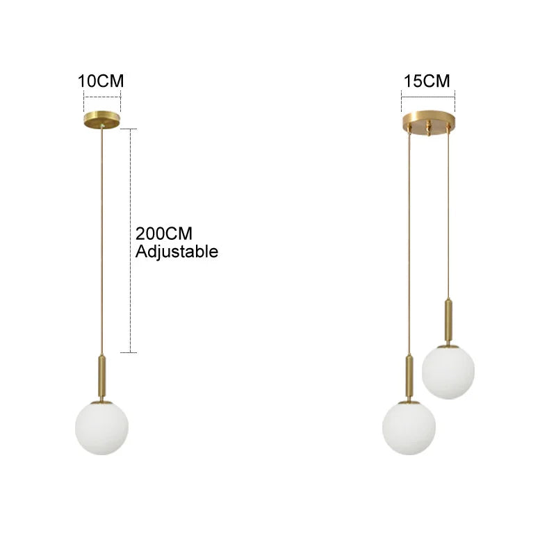 DecorBites™ LED Glass Ball Chandelier for Home Dining Hotel Decor
