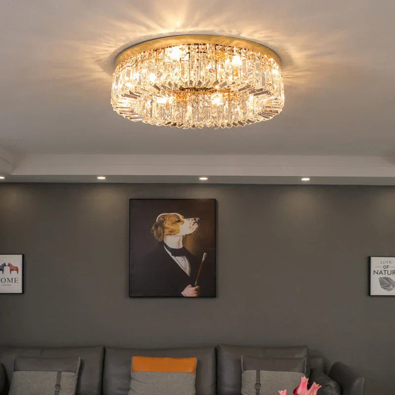 DecorBites™ Crystal LED Ceiling Lights: Elegant Lighting Fixture for Living Room Bedroom Kitchen Decor