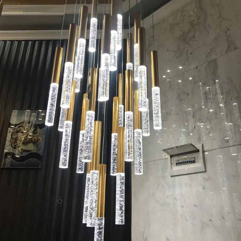 DecorBites™ Crystal LED Chandelier for Staircase & Living Room