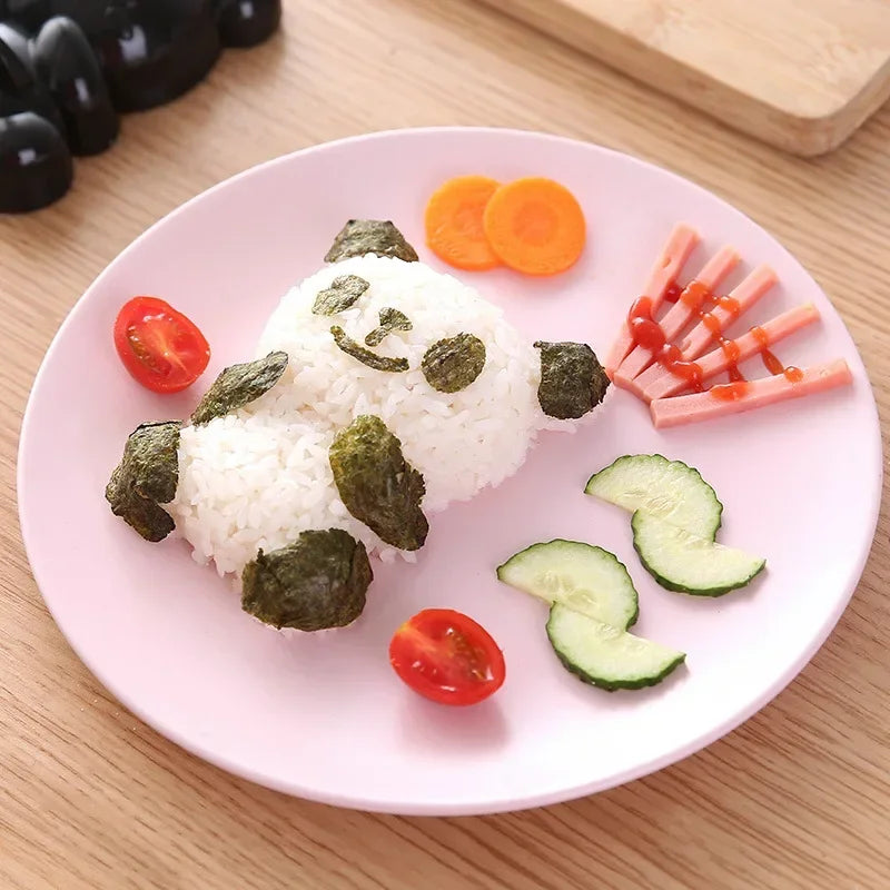 DecorBites™ Baby Panda Sushi Mold & Sandwich Cutter Set | DIY Rice & Bread Mold Collection
