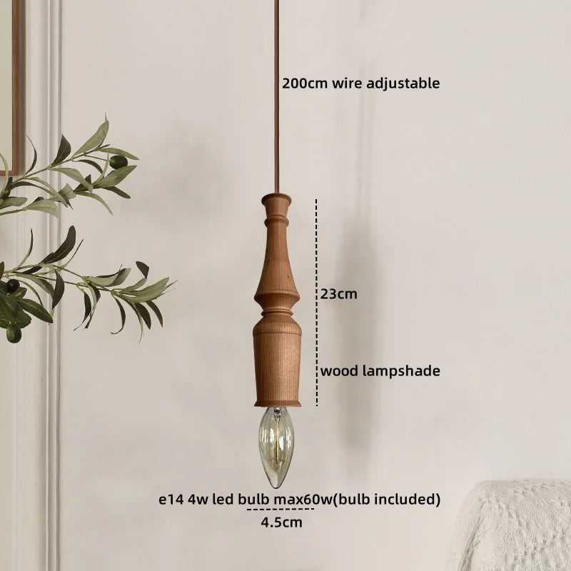 DecorBites™ Japanese Style LED Wooden Pendant Light Fixture for Home Decor and Restaurant