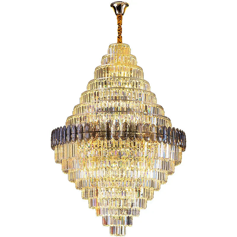 DecorBites™ Crystal Chandelier: Luxe Stairwell Lighting for Penthouse Villa