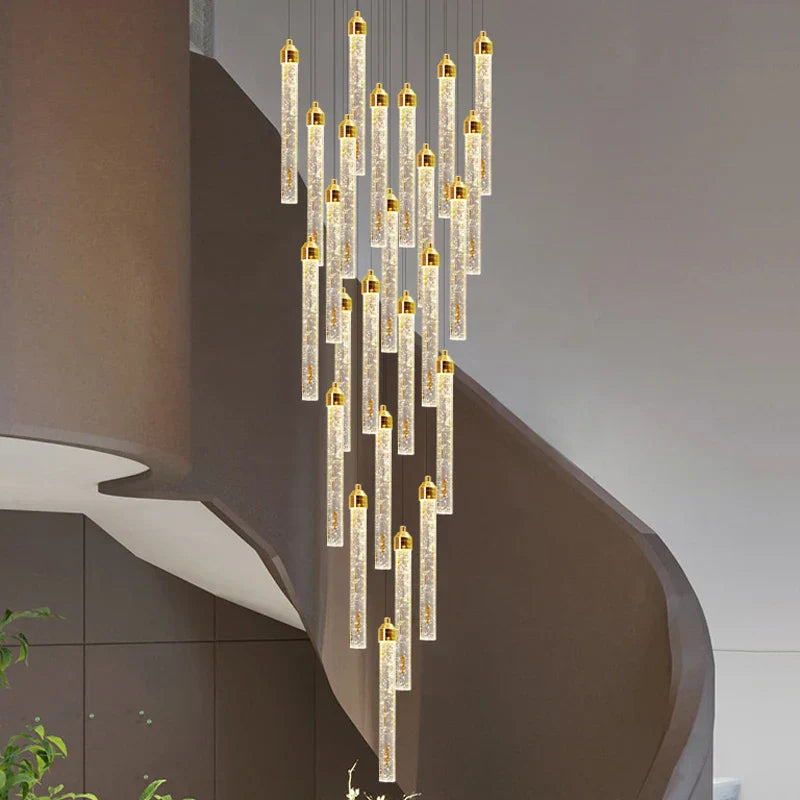 DecorBites™ Deluxe Crystal Chandelier: Modern LED Attic Lamp for Home Decoration