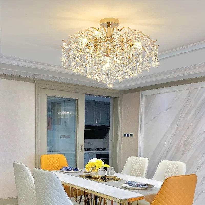 DecorBites™ Crystal Luxe LED Ceiling Chandelier for Elegant Living Room Ambiance