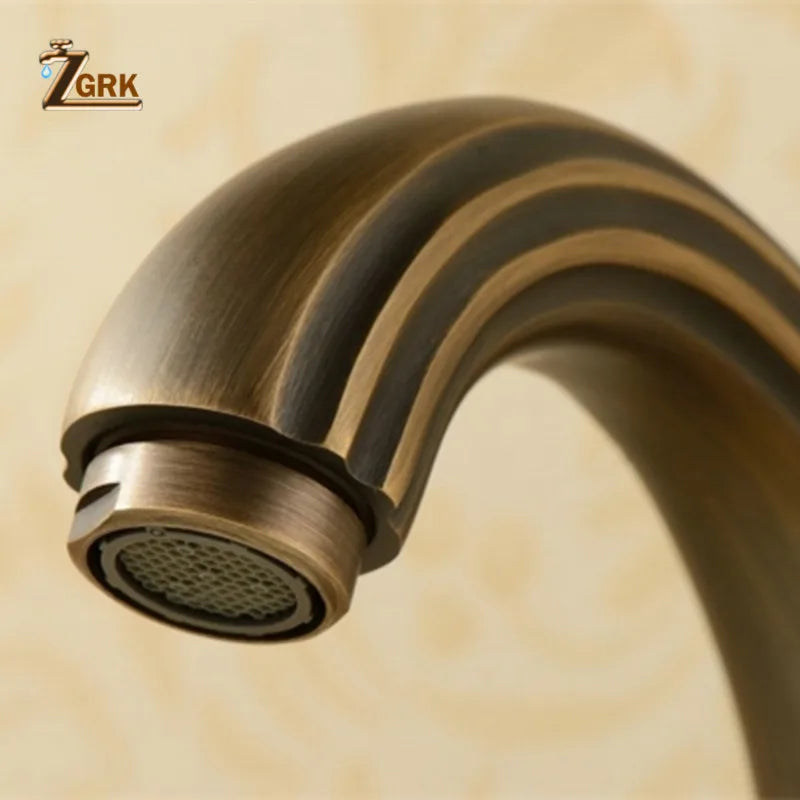 DecorBites™ Antique Brass Bathroom Faucet Set with Double Handles for Bathtub and Sink