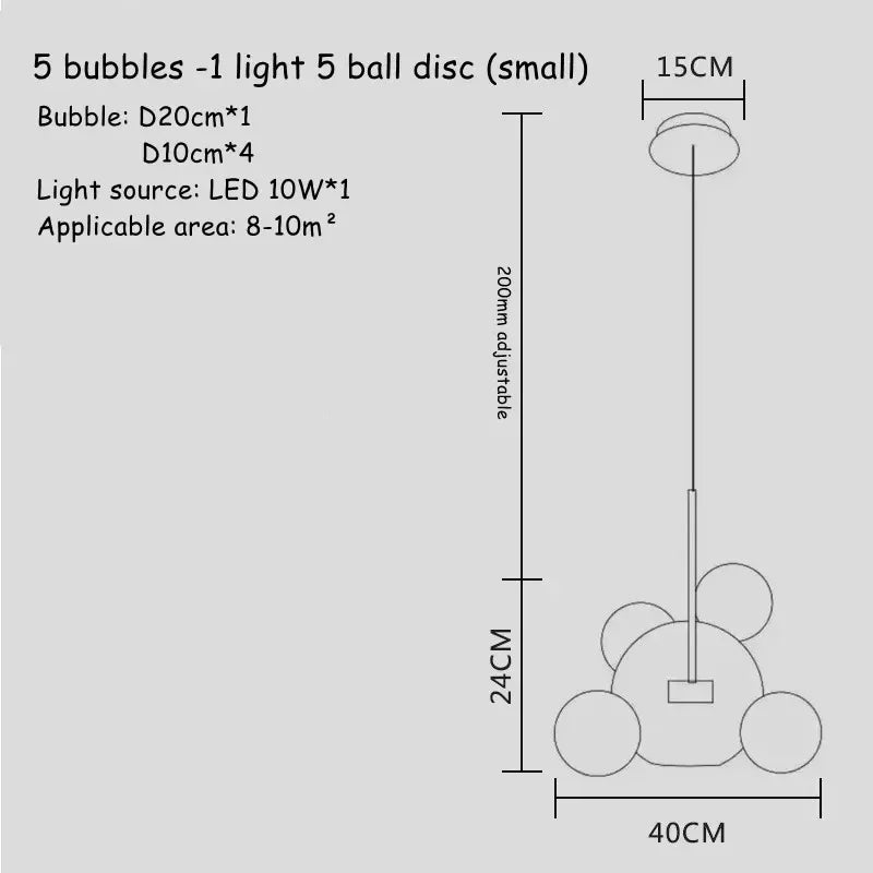 DecorBites™ Art Deco Glass Bubble Chandelier: Customized for Living Room, Dining Room, Bar